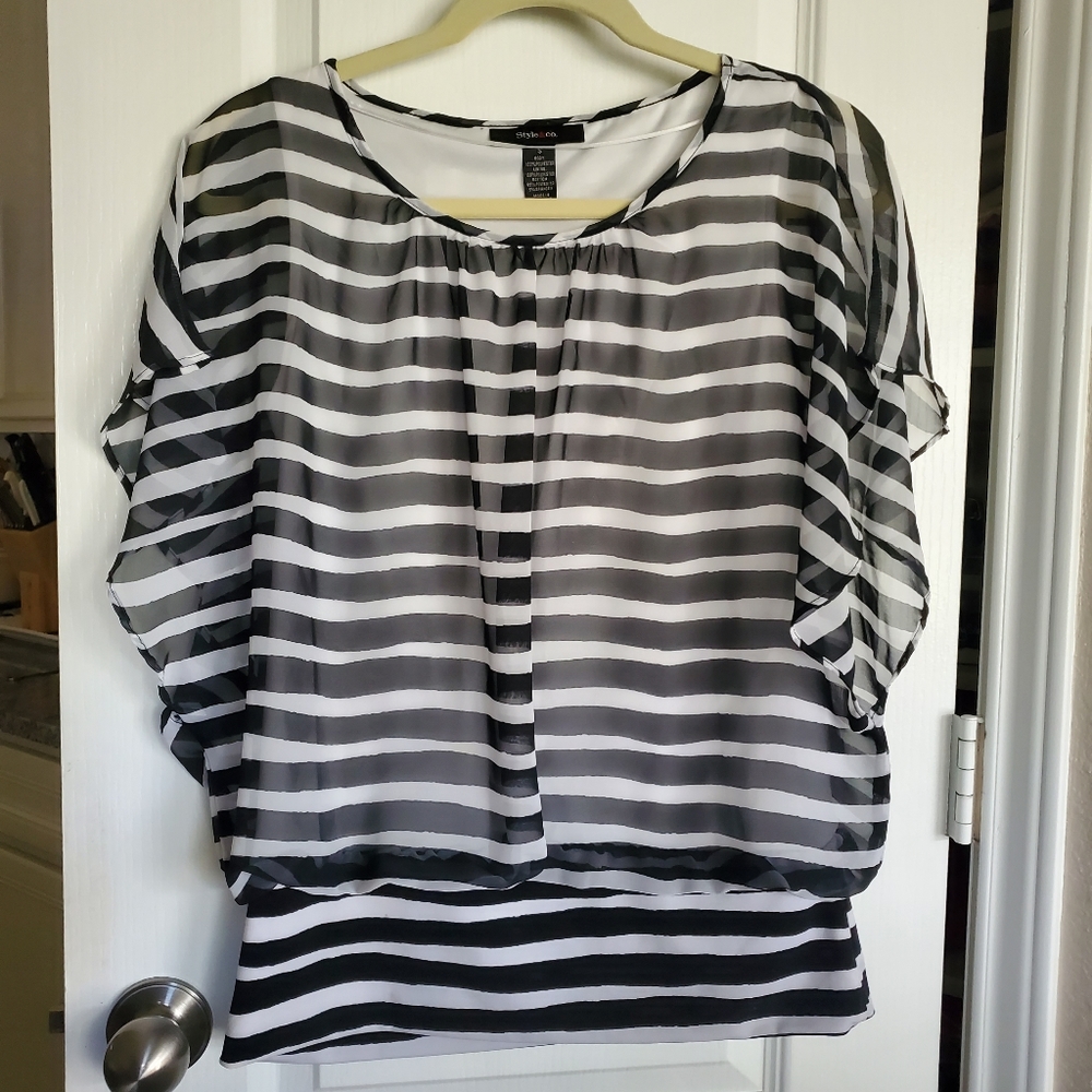 Women's black & white striped blouse